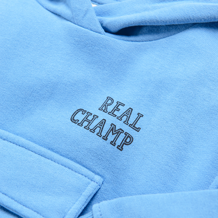 Blue hooded sweatshirt