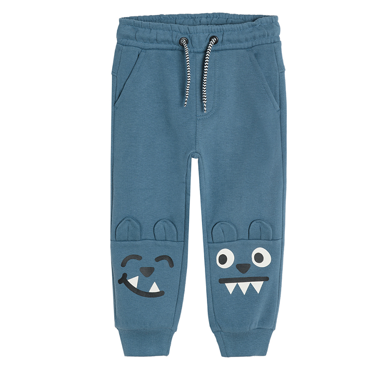 Turquoise monster jogging pants