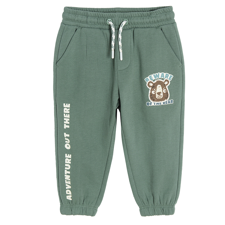 Dark green jogging pants