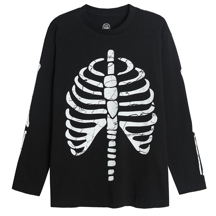 Black Halloween long sleeve blouse