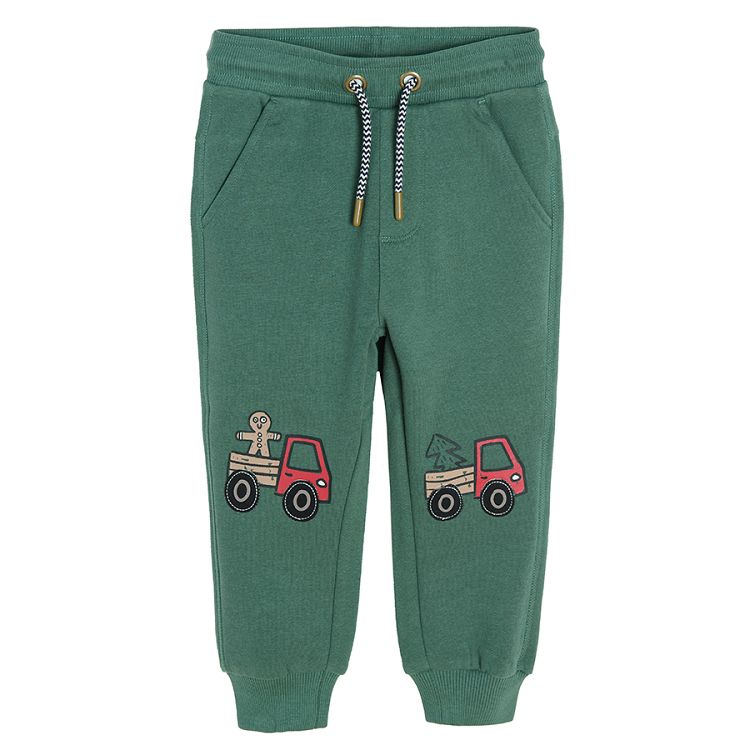 Dark green jogging pants