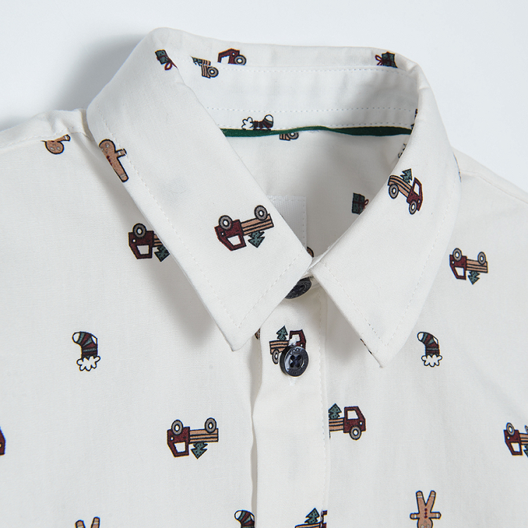 White Christmas button down shirt