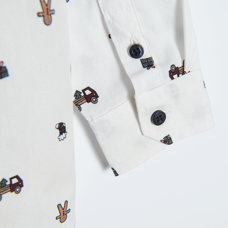 White Christmas button down shirt