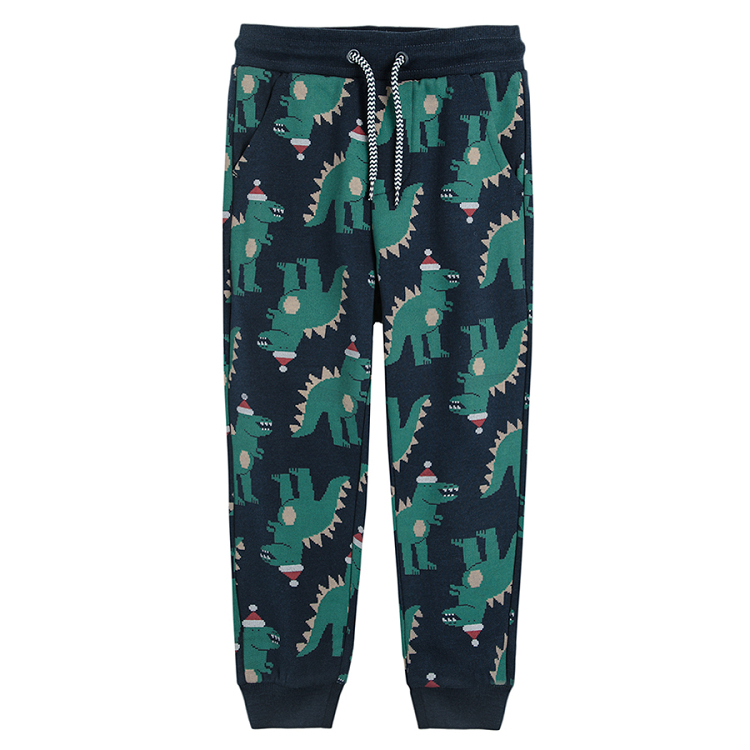 Dark blue dinosaurs jogging pants