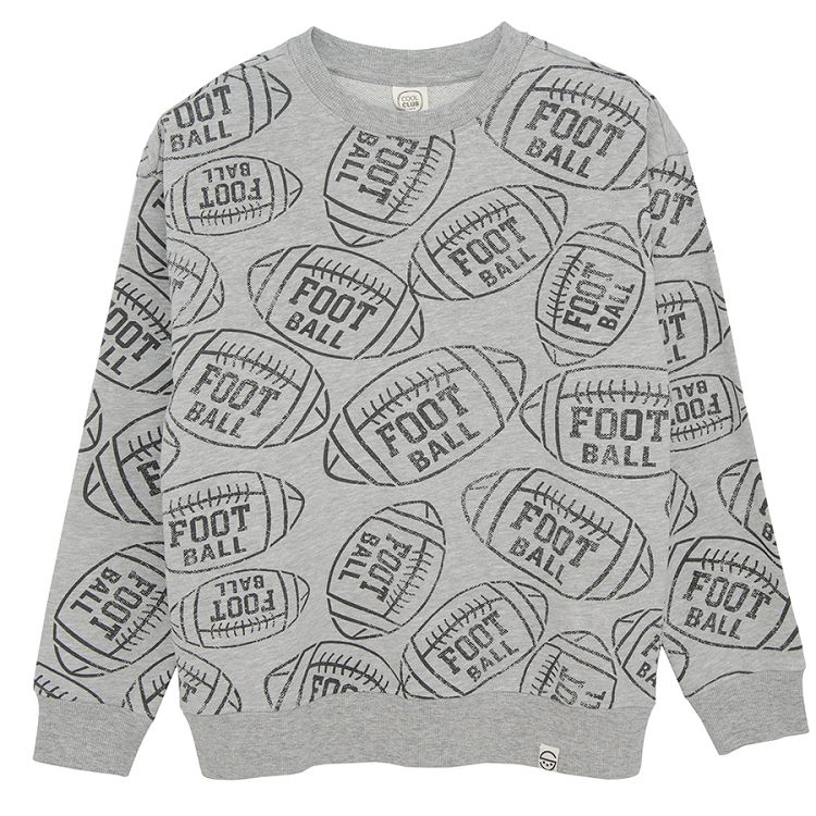 Grey melange footlball sweatshirt