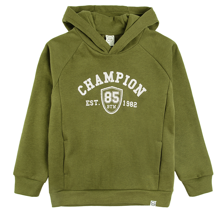 Green hooded sweatshirt