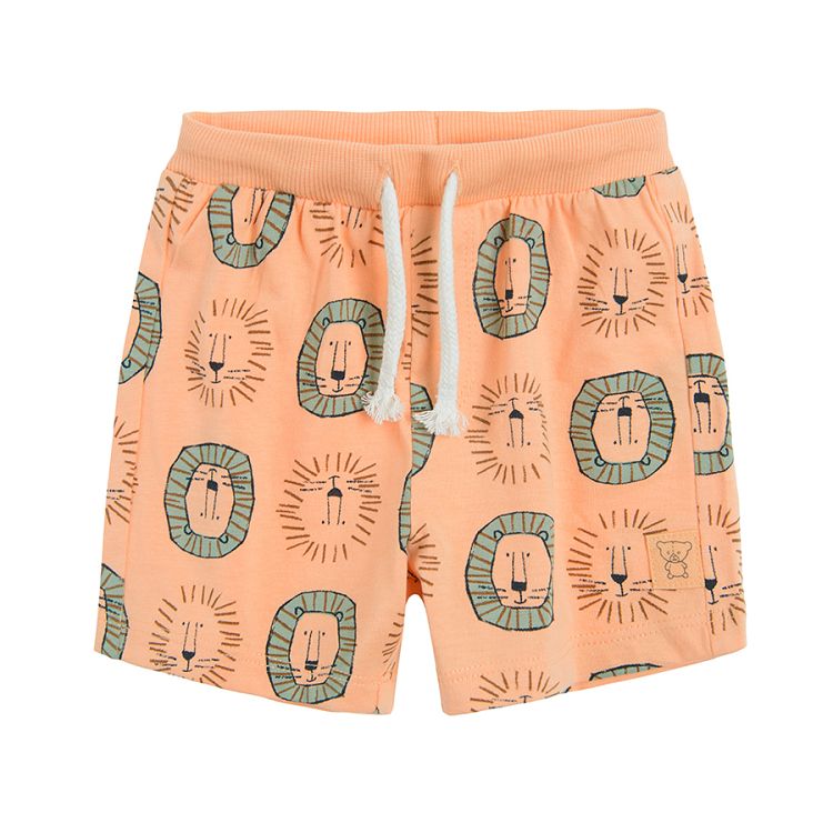 Peach shorts with lions print