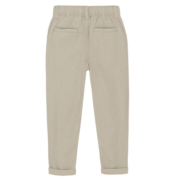 Beige trousers with elastic waistband