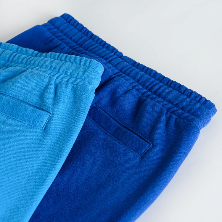 Blue and navy blue jogging pants with adjustable waist 2 pack