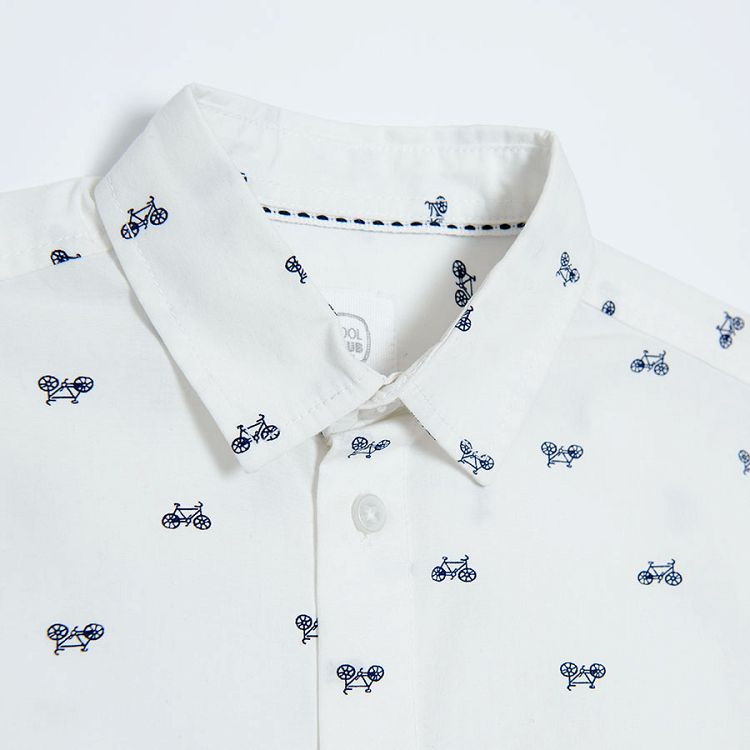 White short sleeve button down shirt