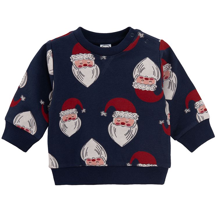 Blue sweatshirt with Santa Claus print