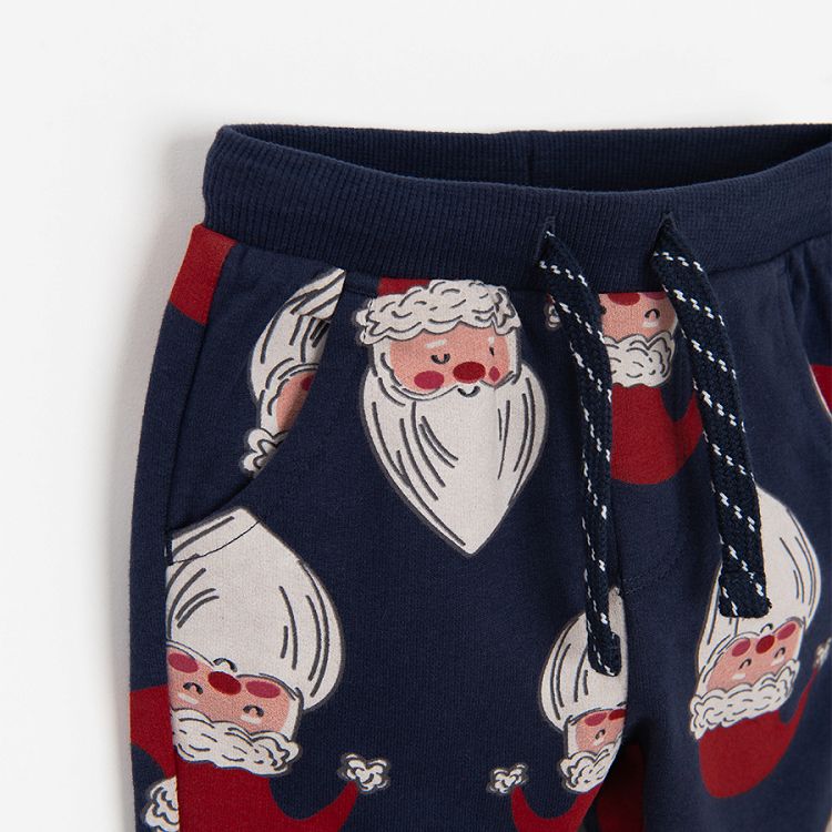 Blue jogging pants with Santa Claus print