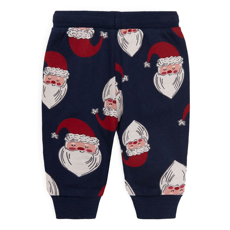 Blue jogging pants with Santa Claus print