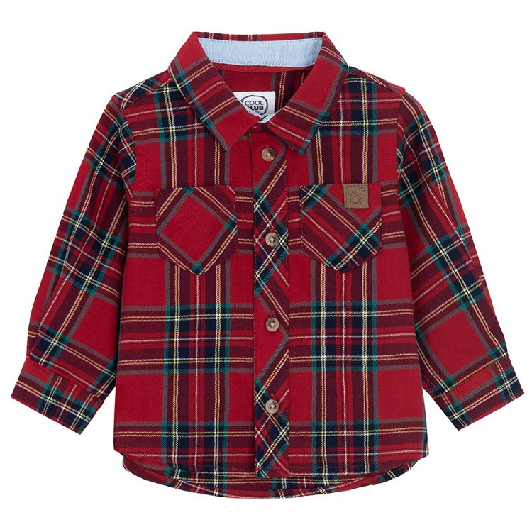 Red checked long sleeve shirt