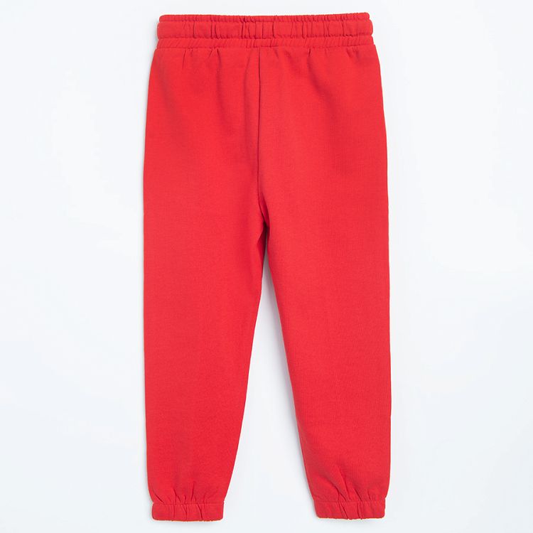 Red jogging pants