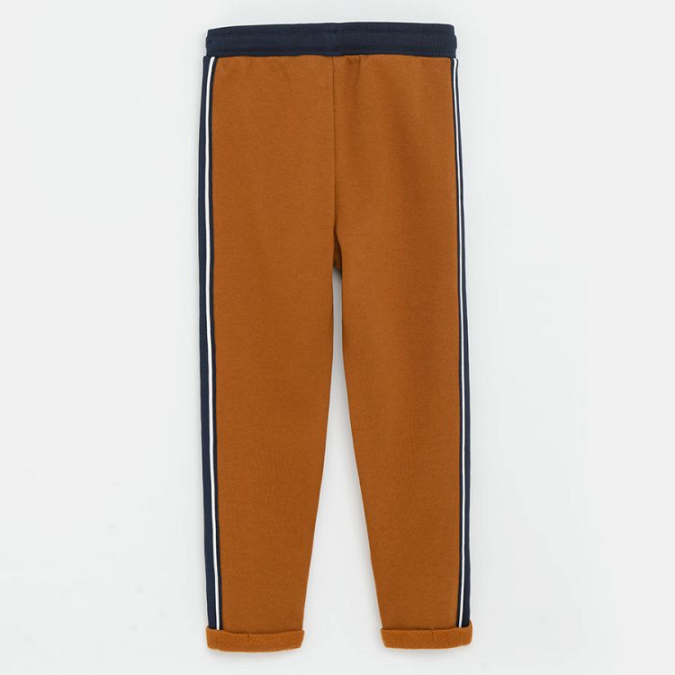 Brown with blue details jogging pants