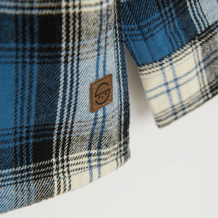 Blue checked long sleeve shirt