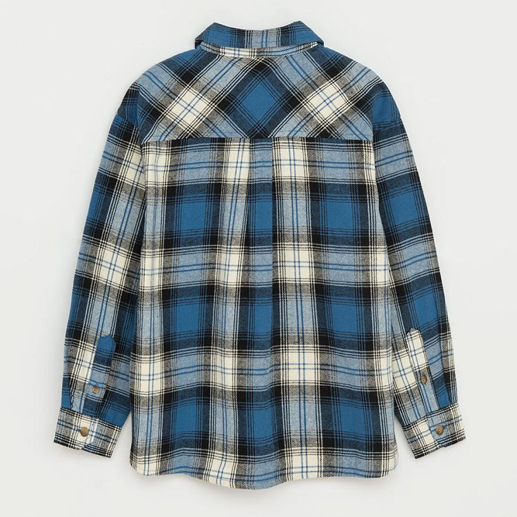 Blue checked long sleeve shirt