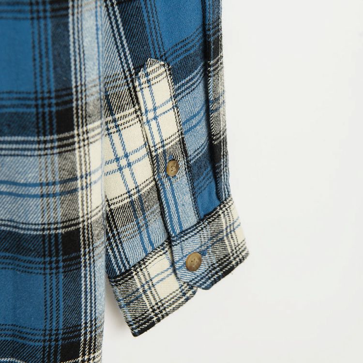 Blue checked long sleeve shirt