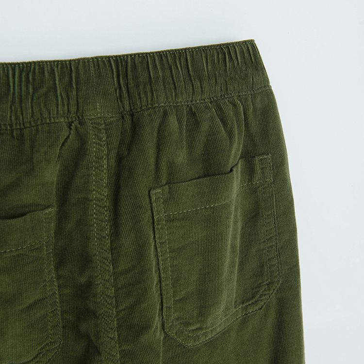 Dark green corduroy pants with fleece lining