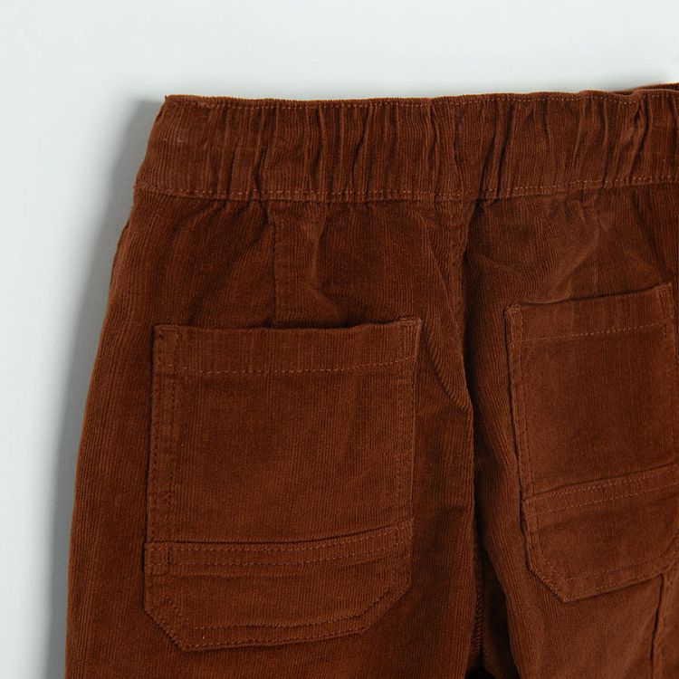 Brown trousers with corded waist