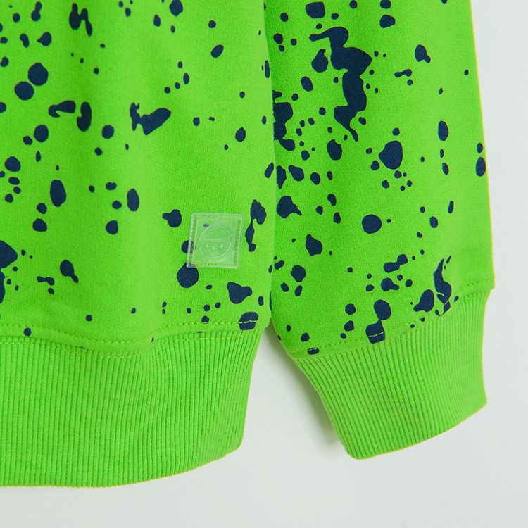 Fluo green sweaetshirt with face print