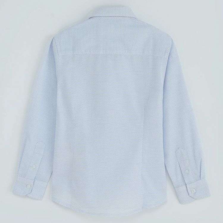 White with blue thread long sleeve button down shirt