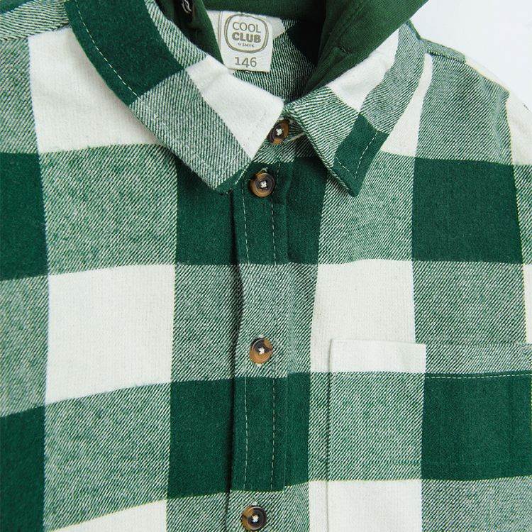 Green checked long sleeve shirt