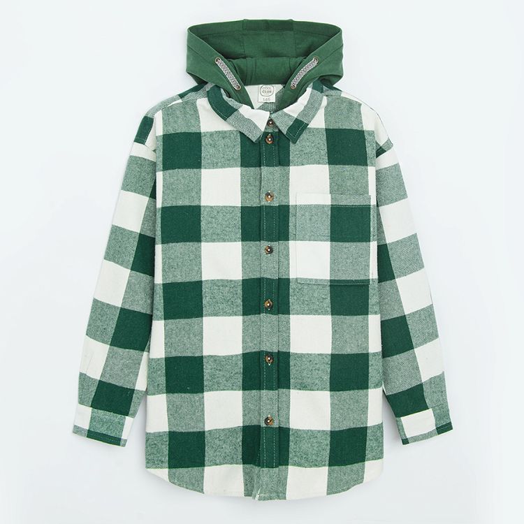 Green checked long sleeve shirt