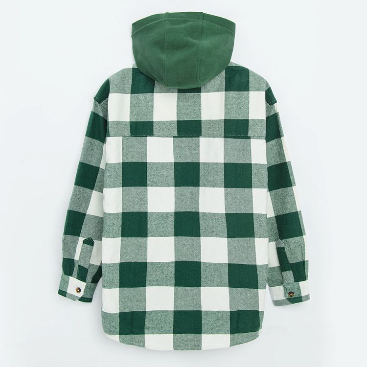 Green checked long sleeve shirt