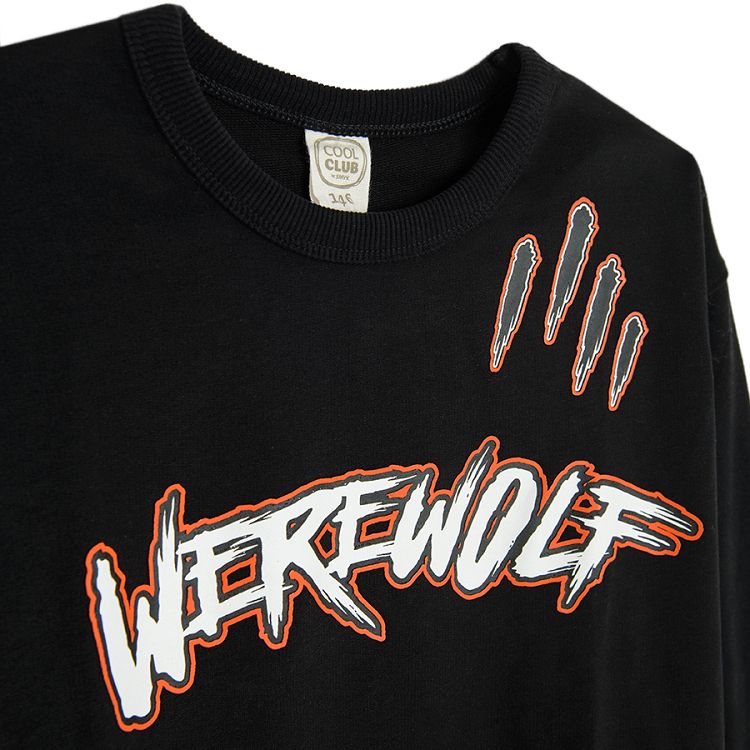 Black sweatshirt with Werewolf print