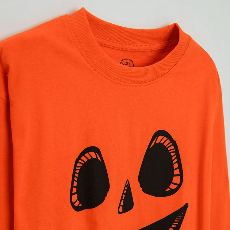 Orange Halloween long sleeve blouse