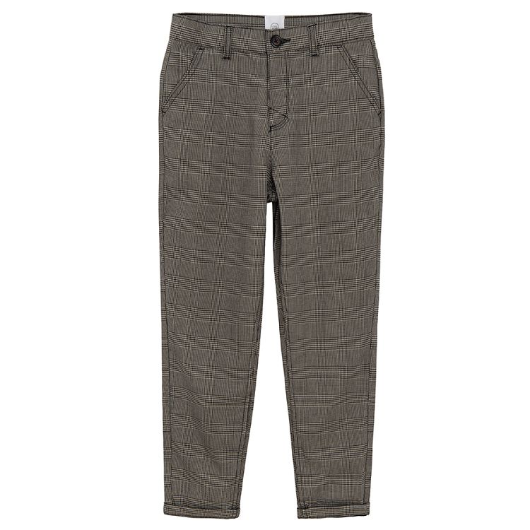 Grey checked trousers