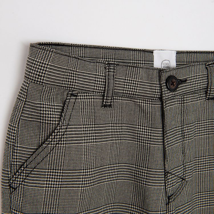 Grey checked trousers