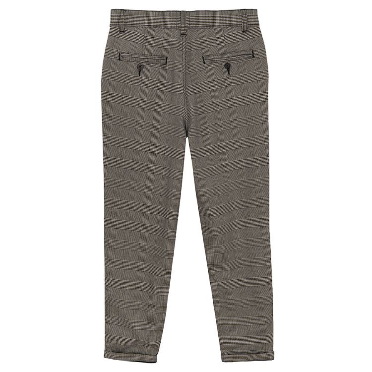 Grey checked trousers