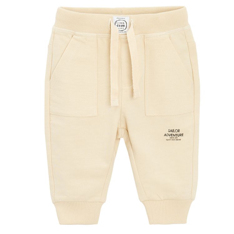 Beige jogging pants with cord