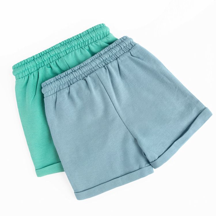 Green and lilac shorts with cord- 2 pack