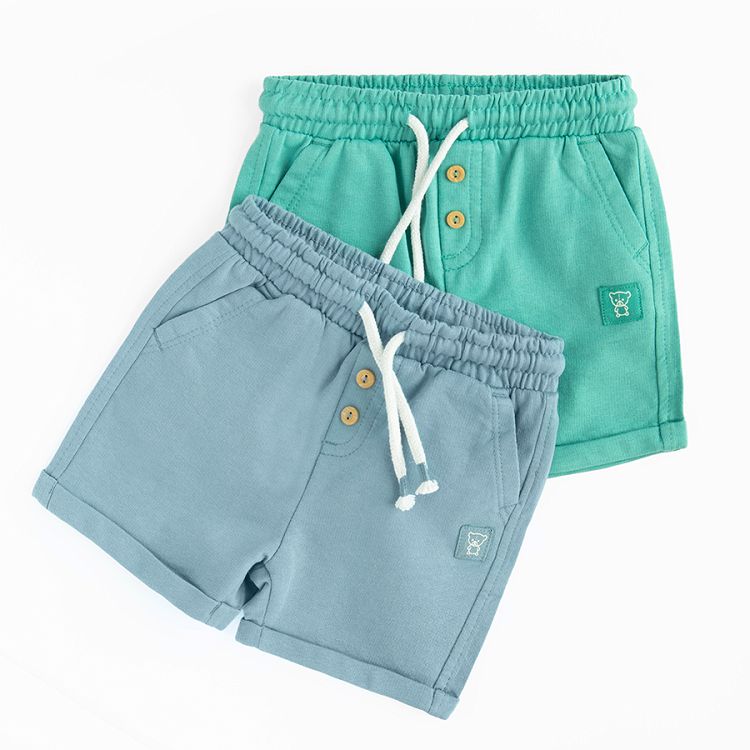 Green and lilac shorts with cord- 2 pack