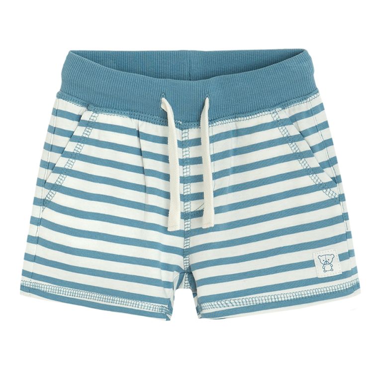 Light orange and blue and white stripes long shorts- 2 pack