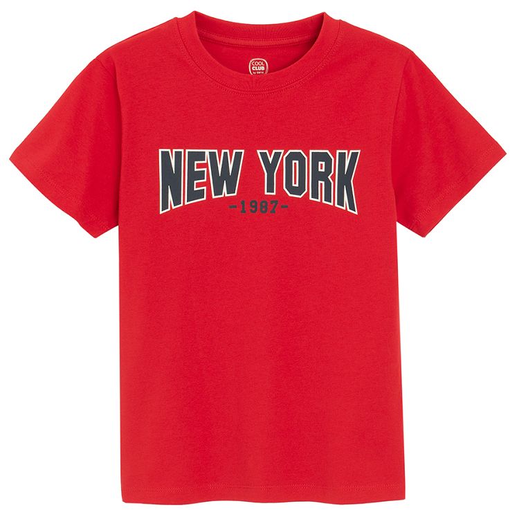 Red New York, blue Chicago, white Brooklyn T-shirts- 3 pack