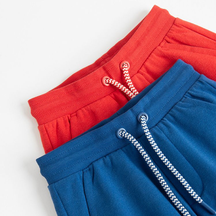 Blue and red sweatpants with cord- 2 pack