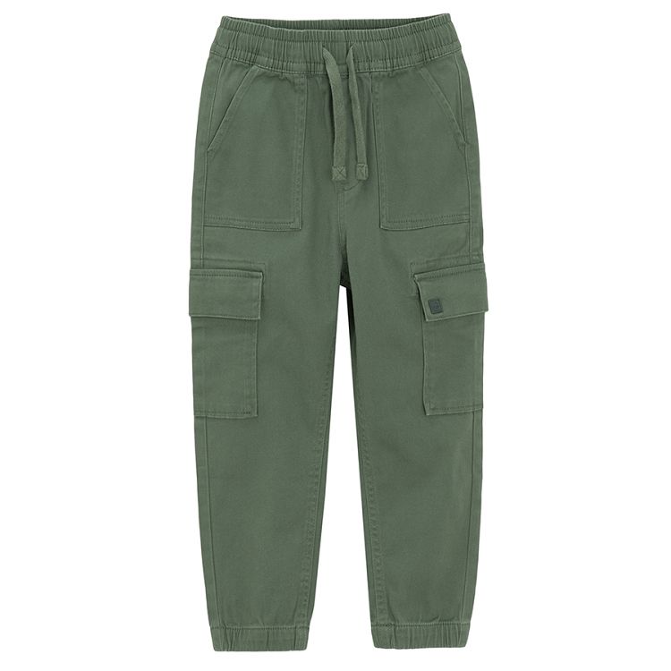 Khaki cargo pants with cord