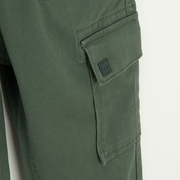 Khaki cargo pants with cord