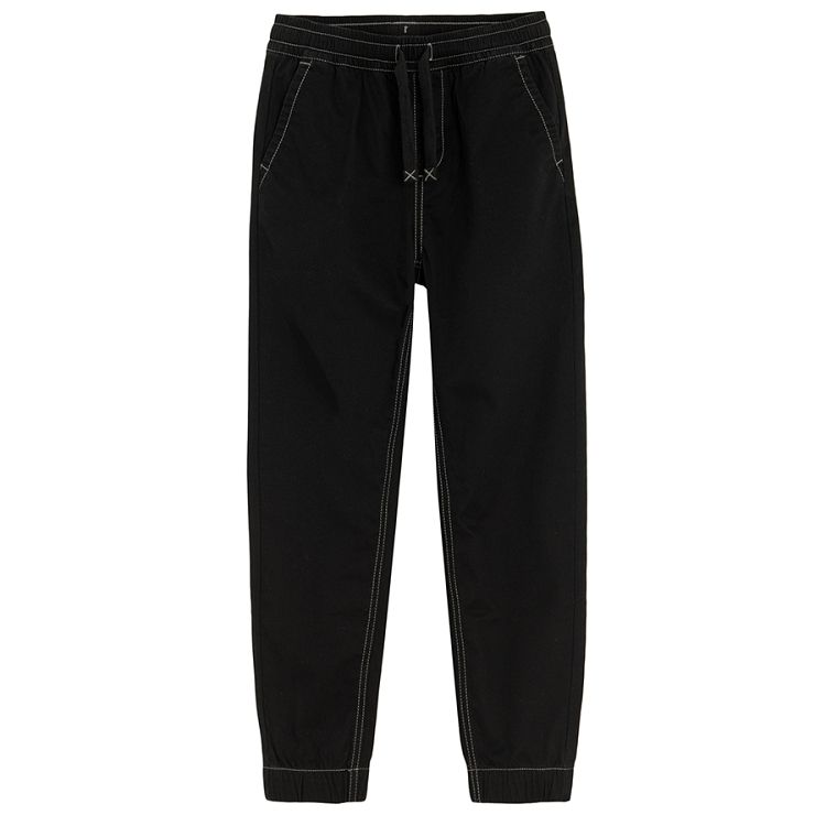 Black denim pants with cord