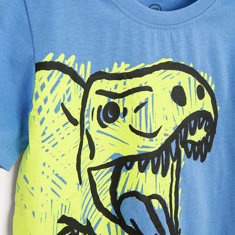 Blue T-shirt with dinosaur print