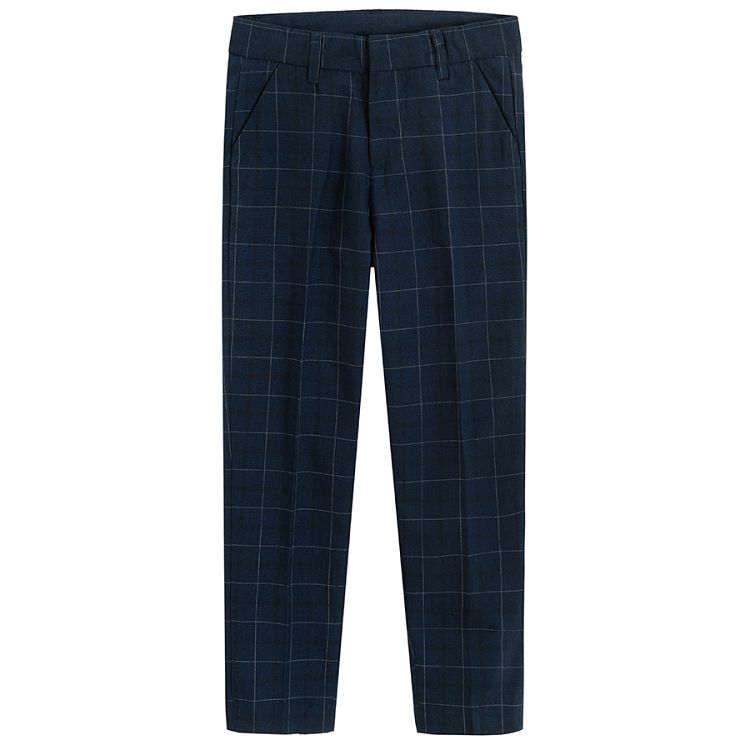 Checkered blue trousers