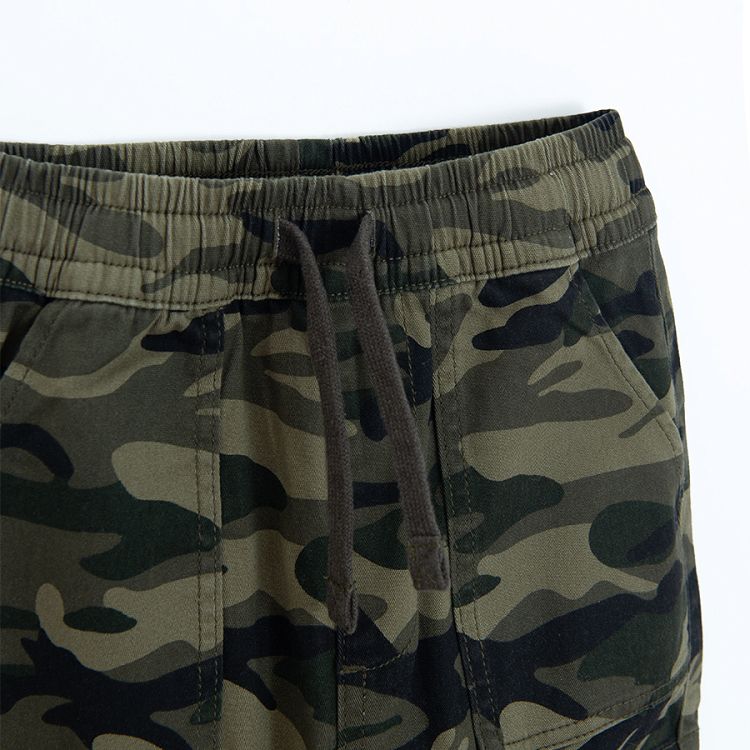 Military cargo style pants with cord