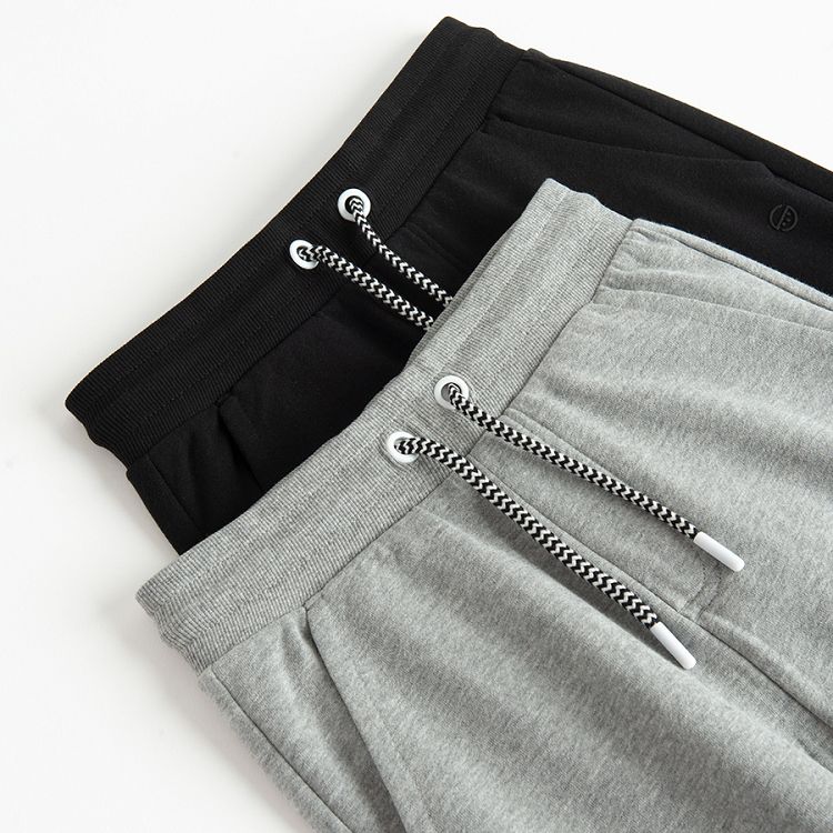 Grey and black sweatpants with cord- 2 pack