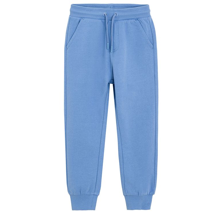 Blue and grey sweatpants with cord