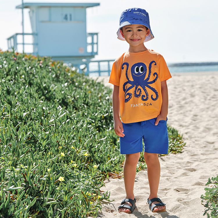 Blue long shorts with cord